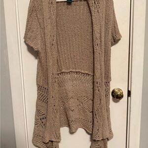 Woolrich Tan‎ Open-Front Cardigan